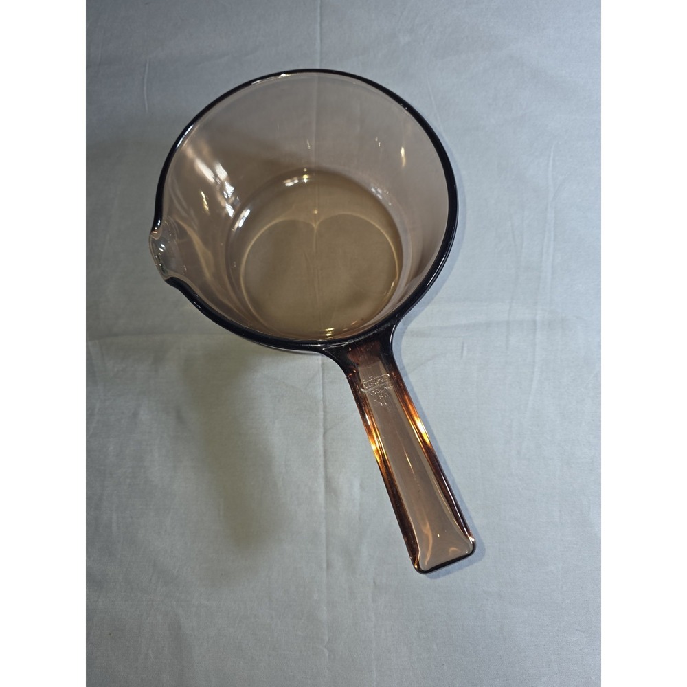 Vision Corning Ware Glass 1 Liter Saucepan Pot Pour Spout USA No Lid